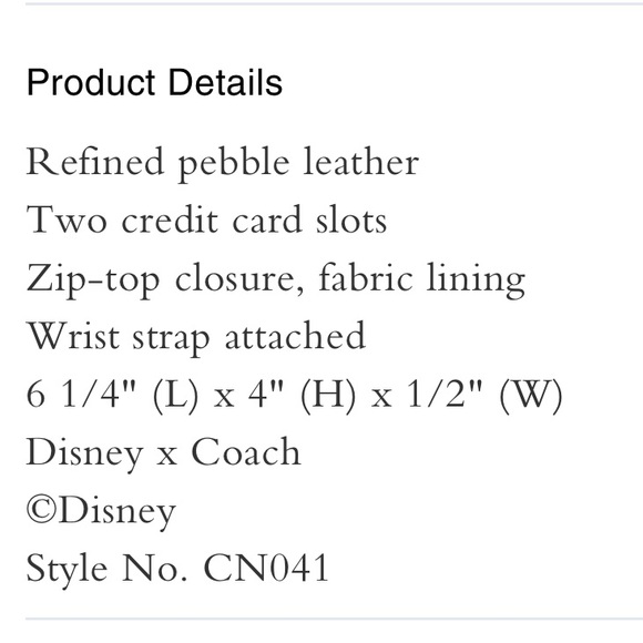 Disney X Coach Limited Edition Corner Zip Wristlet with Wink Mickey Mouse. - Picture 6 of 6